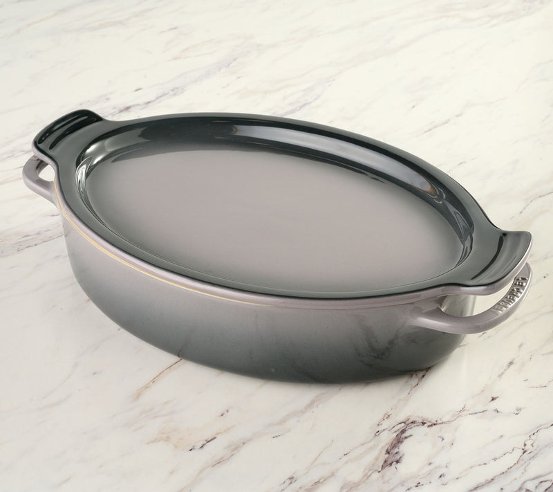 Le Creuset 3.5-L Stoneware Oval Baker w/ Platter Lid — View 12