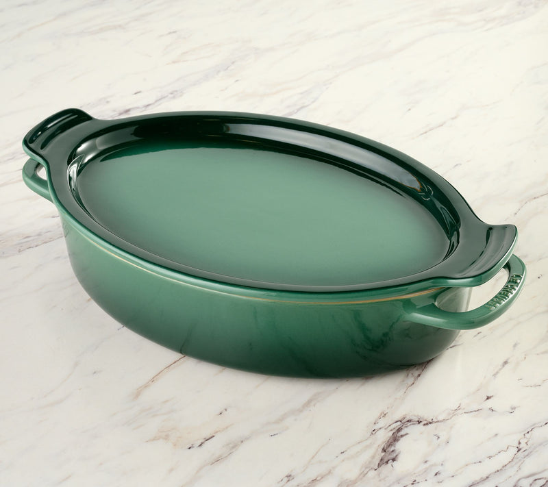 Le Creuset 3.5-L Stoneware Oval Baker w/ Platter Lid — View 2