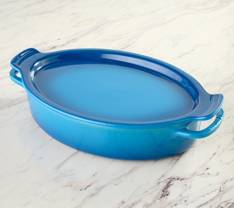 Le Creuset 3.5-L Stoneware Oval Baker w/ Platter Lid — View 4