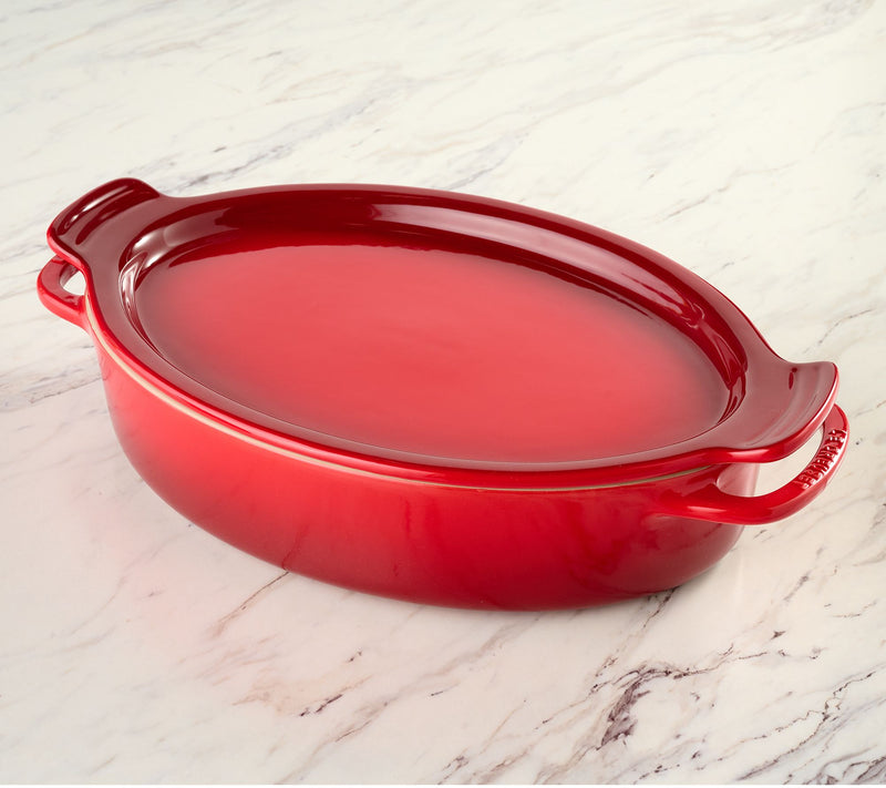 Le Creuset 3.5-L Stoneware Oval Baker w/ Platter Lid — View 14