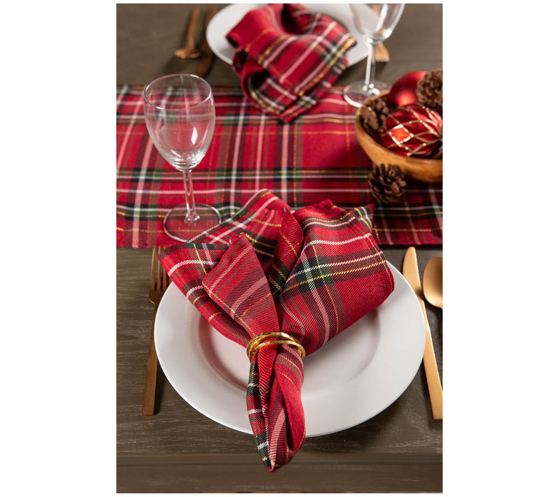 Design Imports Set/6 Holiday Metallic Plaid Napkins — View 4
