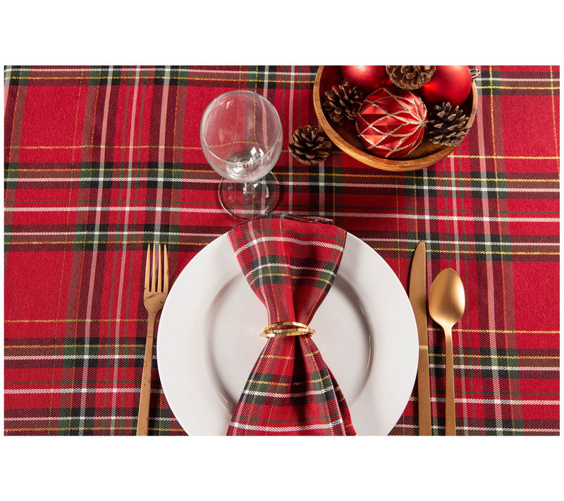 Design Imports Set/6 Holiday Metallic Plaid Napkins — View 6