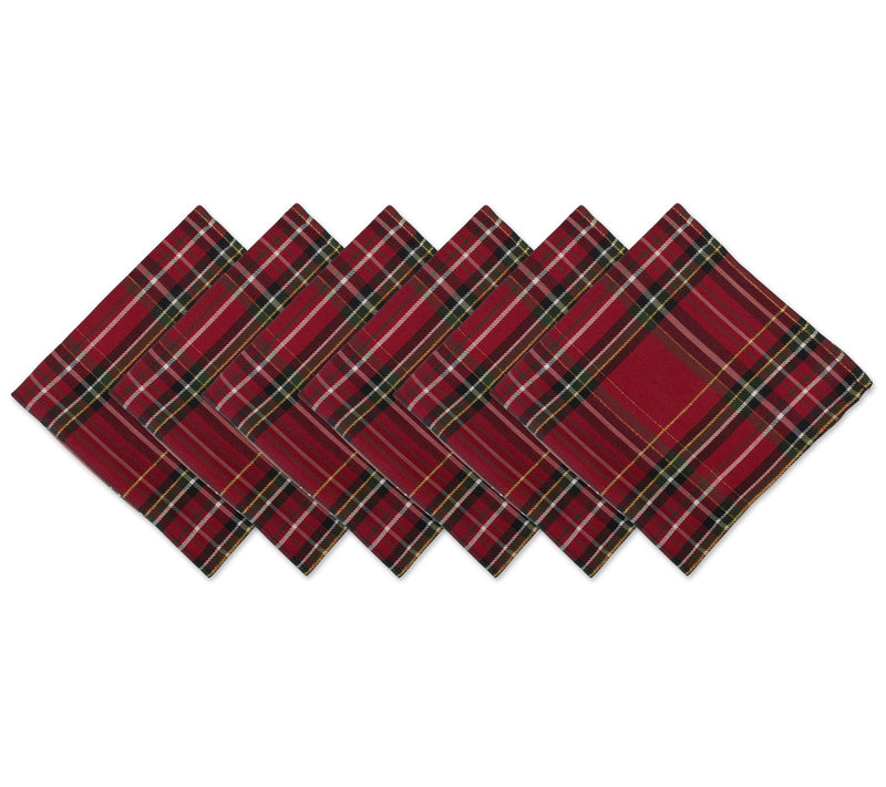 Design Imports Set/6 Holiday Metallic Plaid Napkins — View 8
