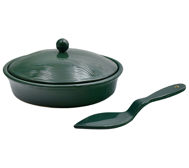 Temp-tations Woodland Covered Pie Dish with Ceramic Server — Main view