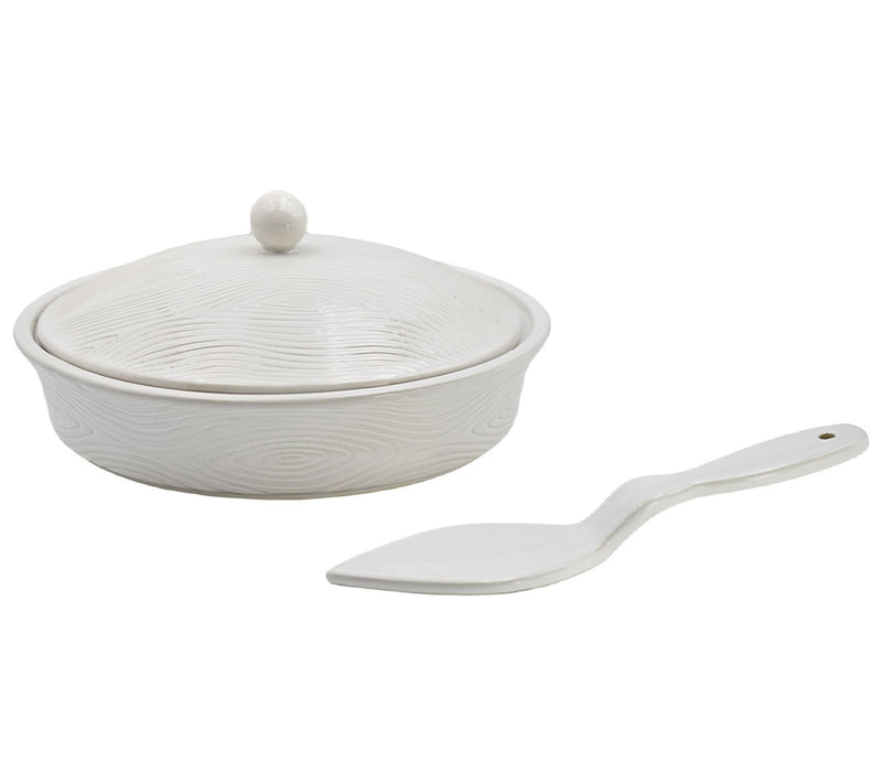 Temp-tations Woodland Covered Pie Dish with Ceramic Server — View 9