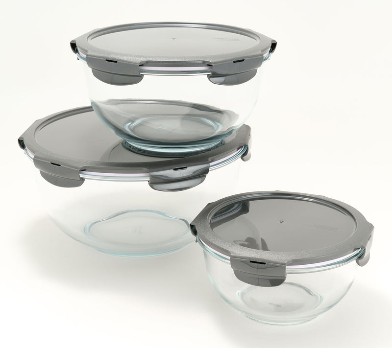 LocknLock 3-Piece Nestable Glass Mixing Bowls — View 21