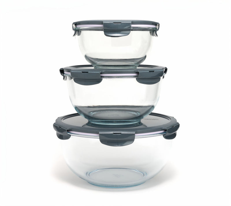 LocknLock 3-Piece Nestable Glass Mixing Bowls — View 22