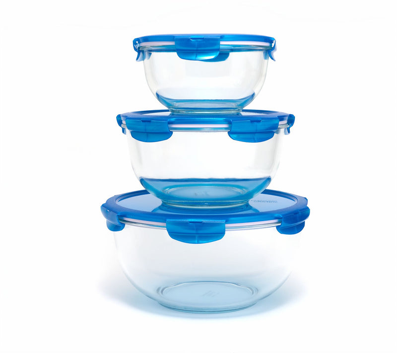 LocknLock 3-Piece Nestable Glass Mixing Bowls — View 25