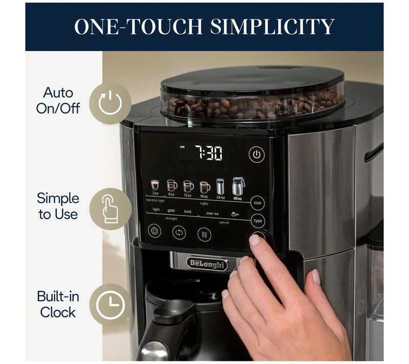 DeLonghi TrueBrew Automatic Drip Coffee Maker w/Thermal Carafe — View 5