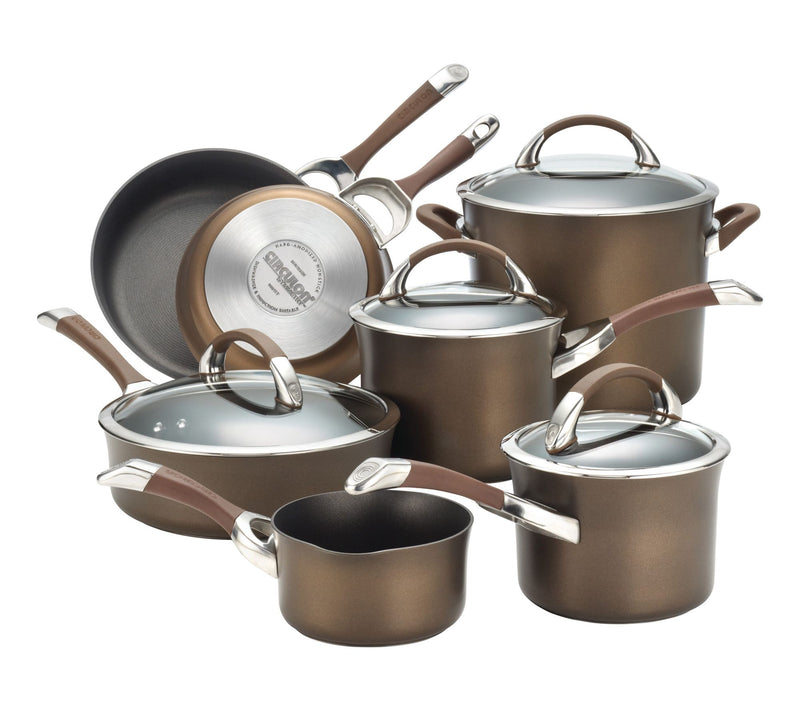 Circulon Symmetry Nonstick 11pc Chocolate Cookware Set — Main view