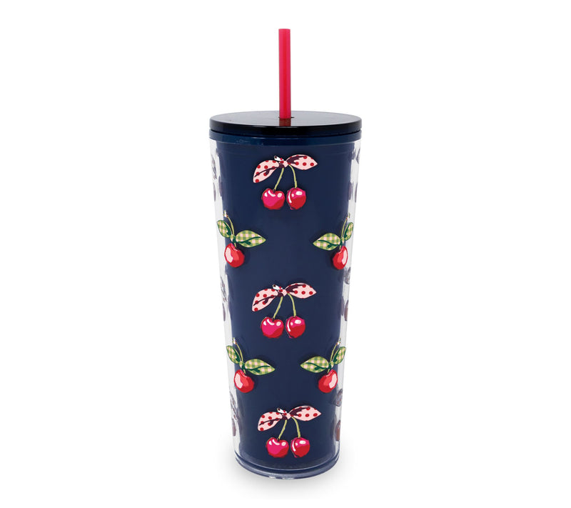Vera Bradley Double Wall Tumbler with Straw — View 15