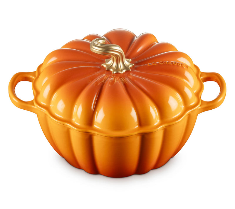 Le Creuset 4-qt Pumpkin Cocotte with Gold Knob — View 5