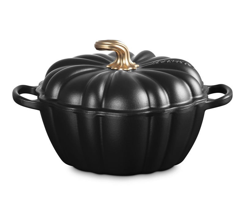 Le Creuset 4-qt Pumpkin Cocotte with Gold Knob — View 3