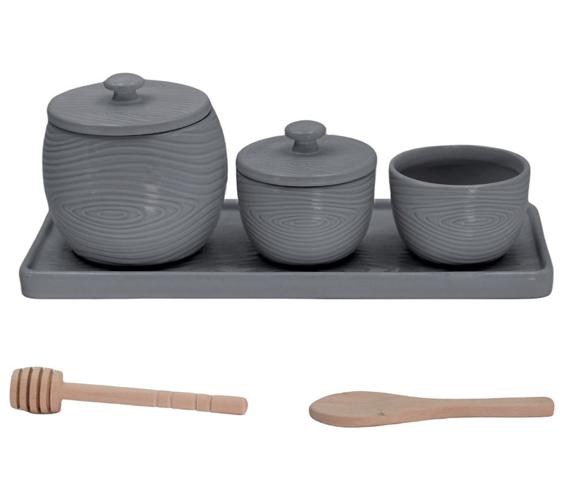 Temp-tations Woodland 3-Piece Condiment Jars with Tray — View 5