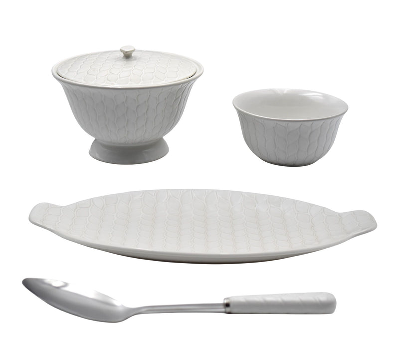 Temp-tations Carved Willow Nostalgic 5-pc Serving Platter and Bowl Set — View 7