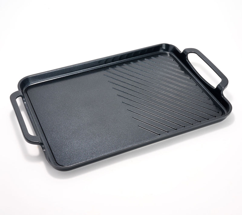 Cooking Light 15"x11" Ceramic Nonstick Double Burner Grill/Griddle — View 7