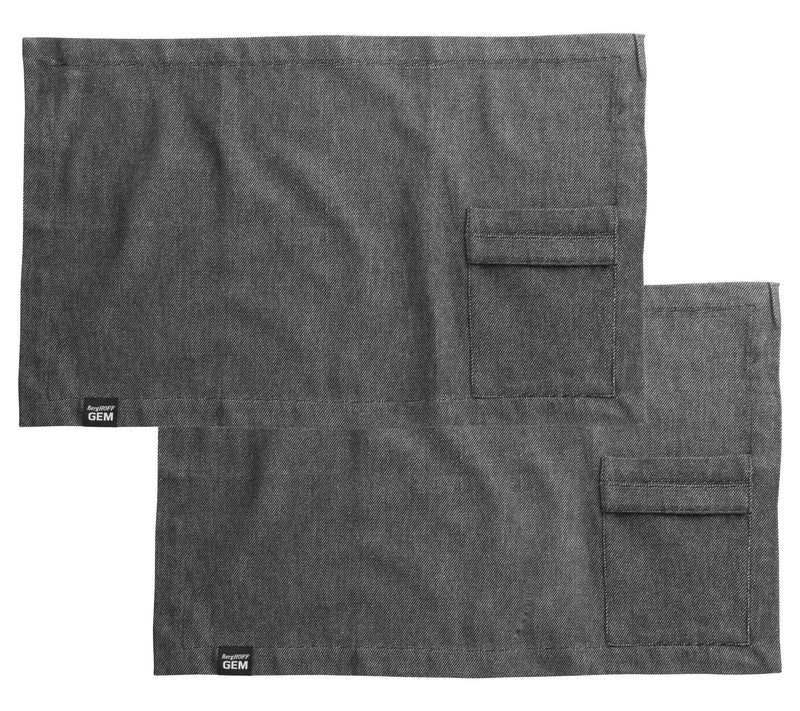 BergHOFF GEM 100% Cotton 2Pc Placemat Set, Black Denim Look — View 6