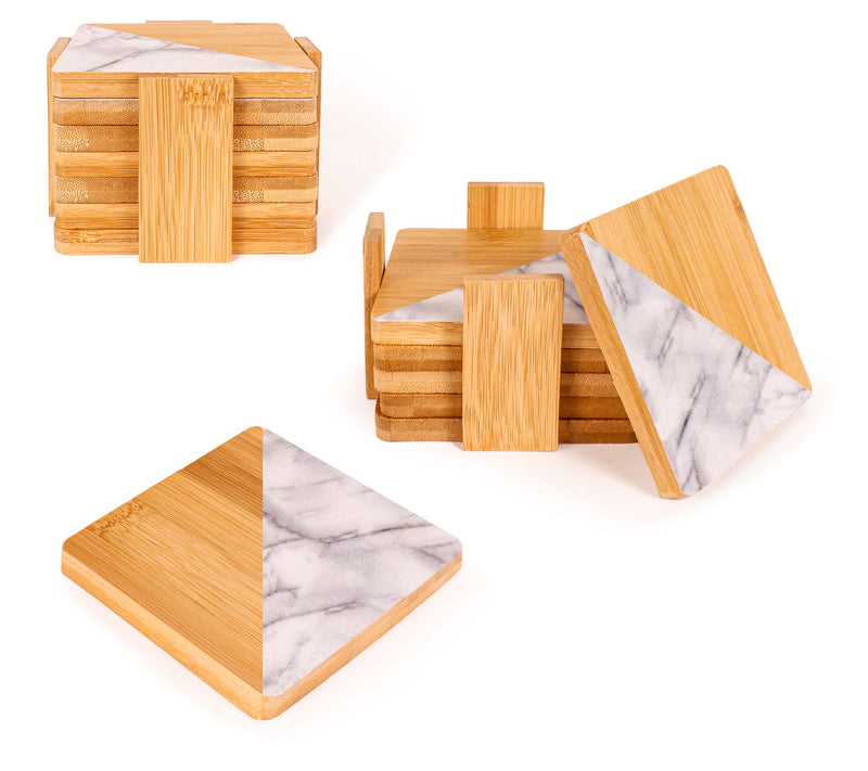 BergHOFF Natural Bamboo Coasters 14Pc Set, Square — View 6