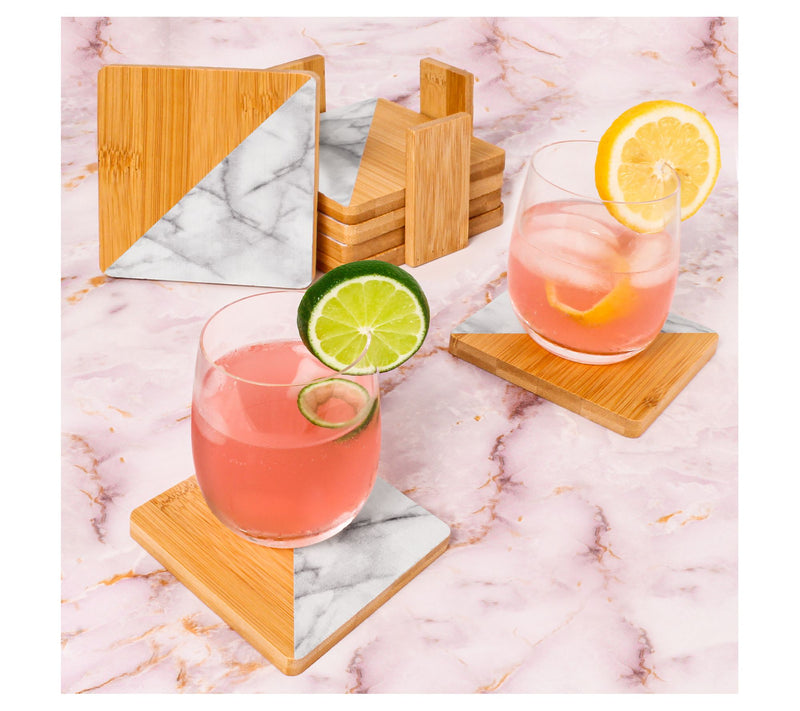 BergHOFF Natural Bamboo Coasters 14Pc Set, Square — View 4