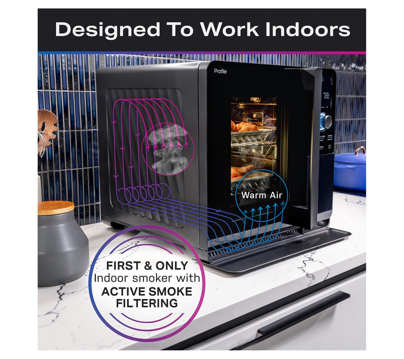 GE Profile Smart Indoor Smoker with Active Smoke Filtration — View 8
