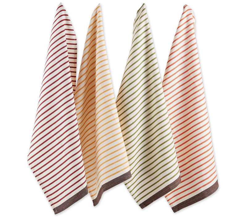 Design Imports Set of 4 Harvest Stripe Woven Kitchen Towels — View 2