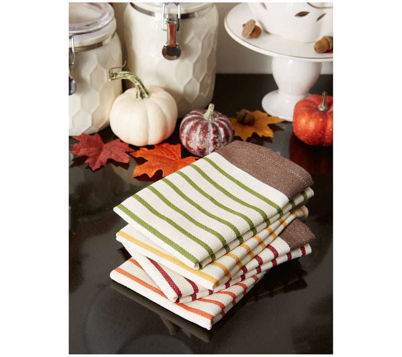 Design Imports Set of 4 Harvest Stripe Woven Kitchen Towels — View 7