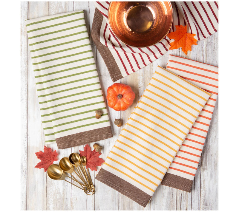 Design Imports Set of 4 Harvest Stripe Woven Kitchen Towels — View 5