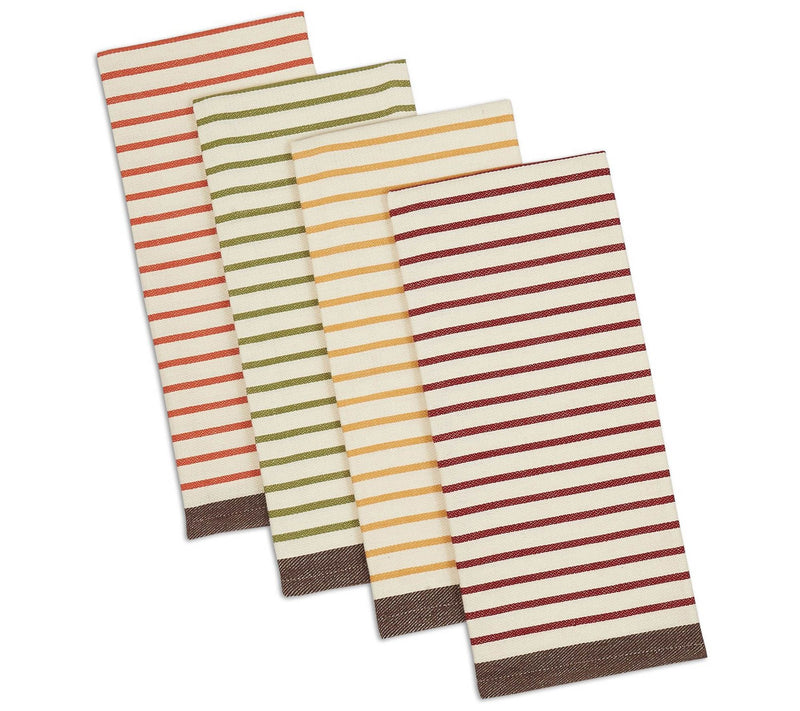 Design Imports Set of 4 Harvest Stripe Woven Kitchen Towels — View 9