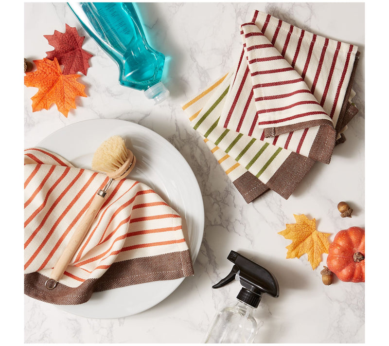 Design Imports Set of 4 Harvest Stripe Woven Kitchen Towels — View 3