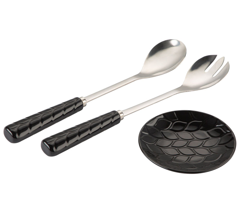 Temp-tations Carved Willow Set of (2) Utensils with Spoon Rest — Main view