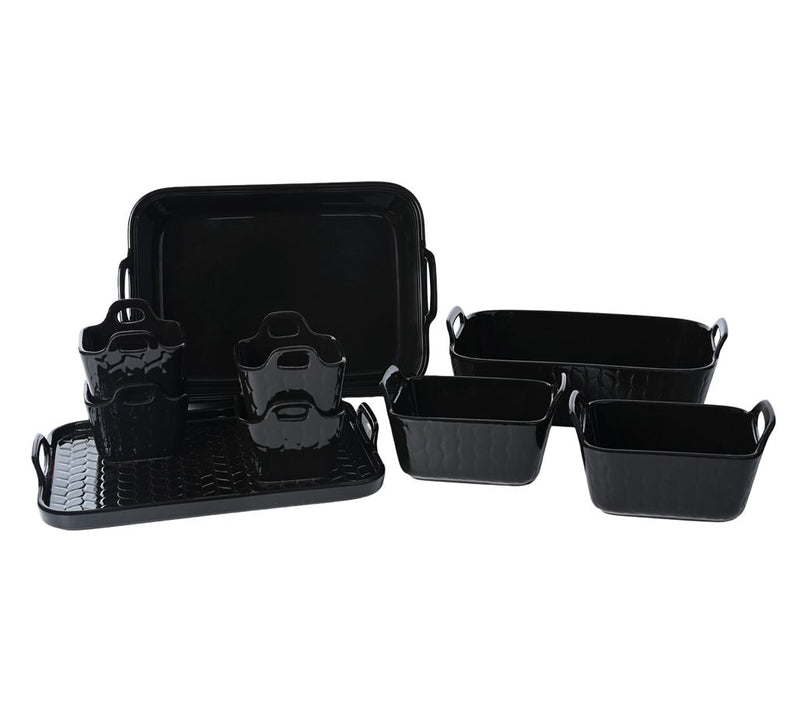 Temp-tations Carved Willow 9-Piece Bakeware Set w/ Upswept Handles — Main view