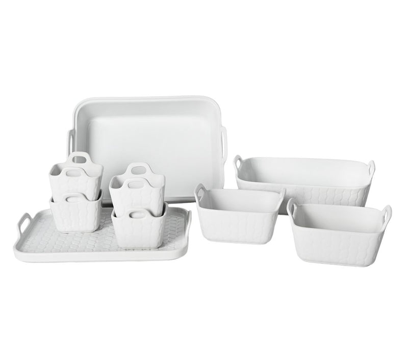 Temp-tations Carved Willow 9-Piece Bakeware Set w/ Upswept Handles — View 5