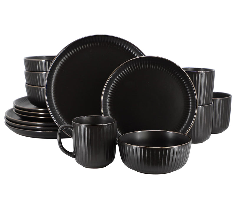 Elama Leo 16 Piece Stoneware Dinnerware Set — View 12