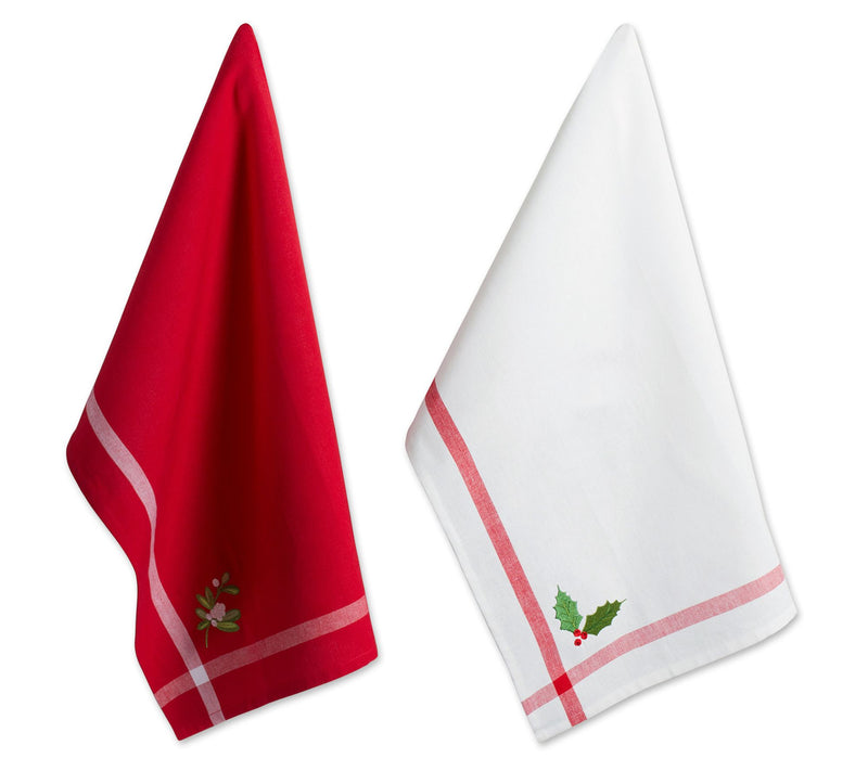 Design Imports Stripe Holiday Embroidered Kitchen Towels — View 9