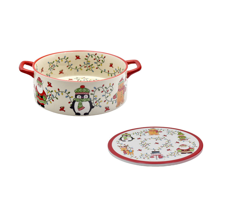 Temp-tations Seasonal 2.75-qt Shallow Dish with Trivet — View 11