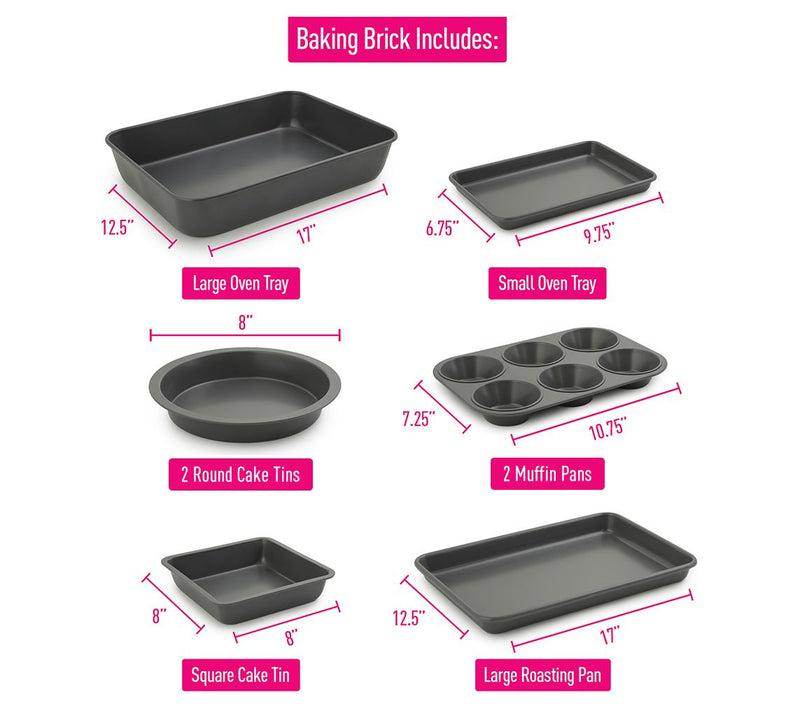 Elbee Home 8-Piece Nonstick Space Saving BakingPan Set — View 6