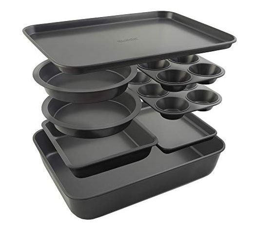 Elbee Home 8-Piece Nonstick Space Saving BakingPan Set — View 3