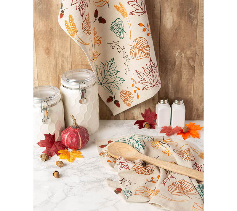 Design Imports Autumn Leaves Printed Kitchen Towels Set of 2 — View 6