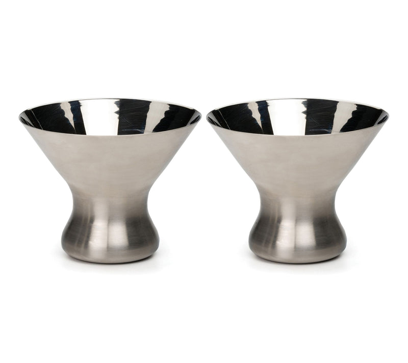 RSVP Stemless Stainless Steel Martini Glasses,Set of 2 — Main view