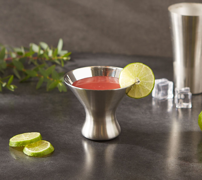 RSVP Stemless Stainless Steel Martini Glasses,Set of 2 — View 6