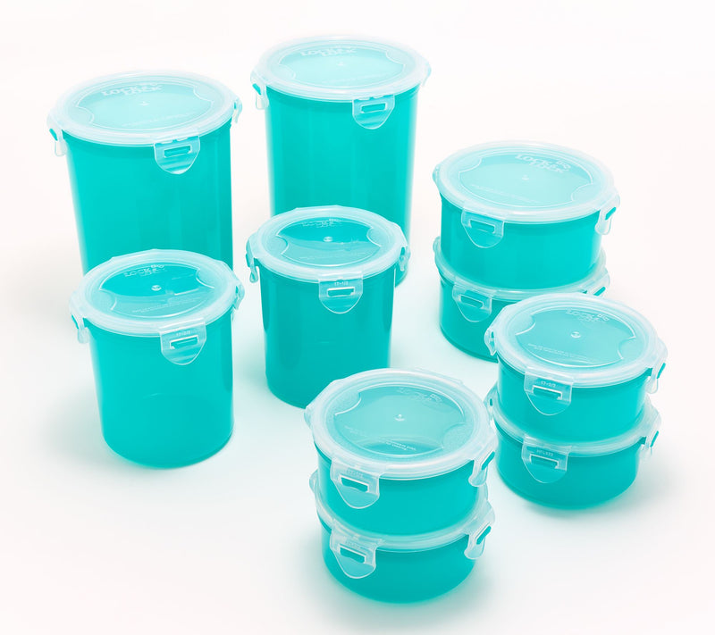 LocknLock 10-Piece Round Colored Body Canister Storage Set — Main view