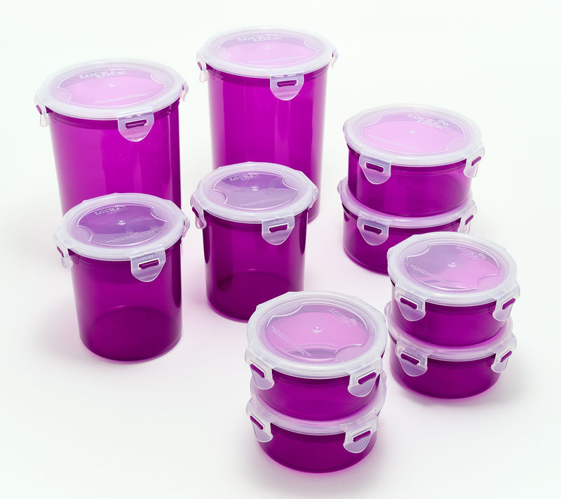 LocknLock 10-Piece Round Colored Body Canister Storage Set — View 10