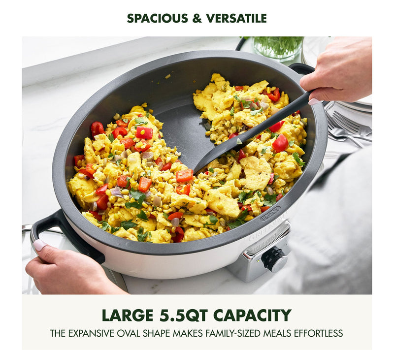 GreenPan Elite 5.5Qt Everyday Electric Oval Skillet — View 5