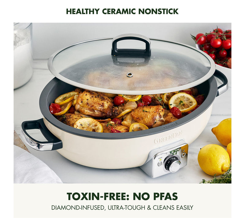 GreenPan Elite 5.5Qt Everyday Electric Oval Skillet — View 10