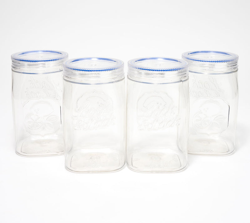 LocknLock Set of (4) Twist Lid Mason Jar Canisters — View 14