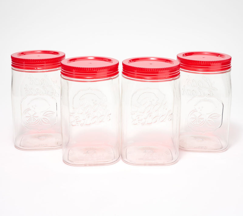 LocknLock Set of (4) Twist Lid Mason Jar Canisters — View 16