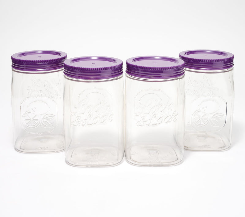 LocknLock Set of (4) Twist Lid Mason Jar Canisters — View 18