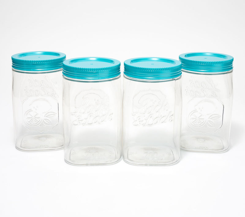LocknLock Set of (4) Twist Lid Mason Jar Canisters — View 19