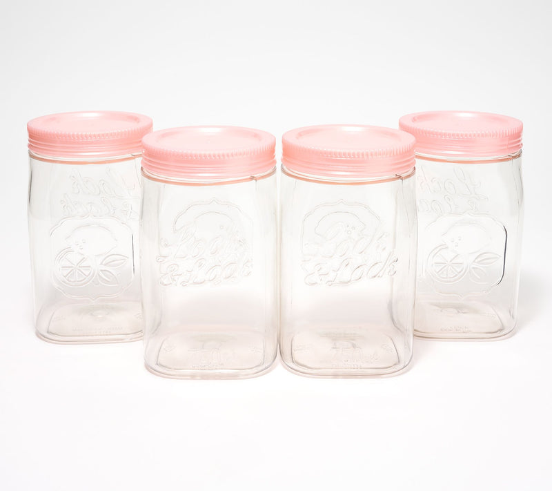 LocknLock Set of (4) Twist Lid Mason Jar Canisters — View 20