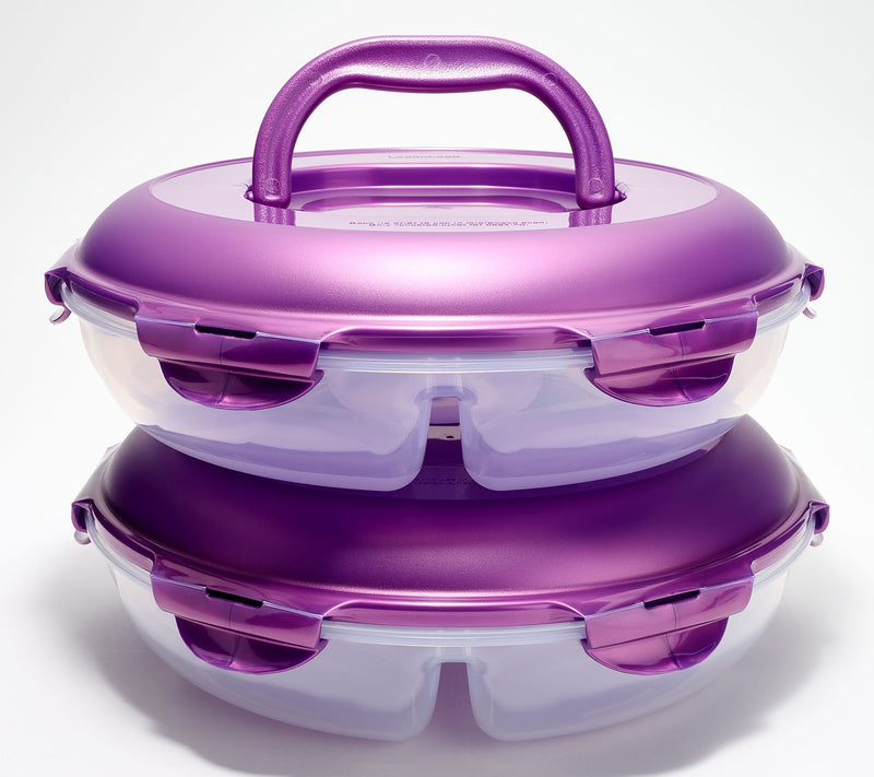 LocknLock Set of 2 Chip & Dip Storage Set w/ Handle Lids — View 27